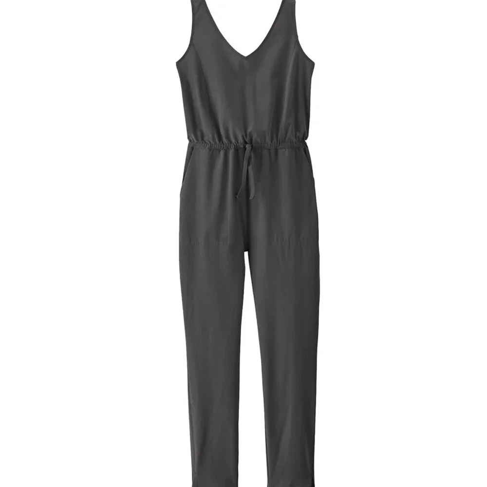 Patagonia Gray V-Neck Jumpsuit - Picture 1 of 9
